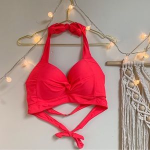 Neon Red Swimsuit Top
